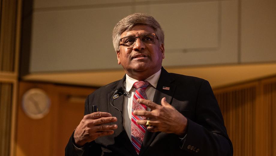 NSF Director Sethuraman Panchanathan speaks at the President’s Distinguished Lecture Series.